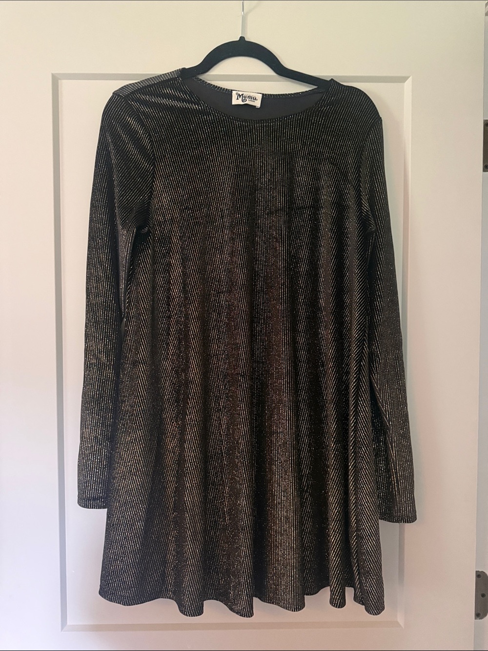 Show Me Your MuMu Black and Gold Metallic Long-Sleeve Tunic
